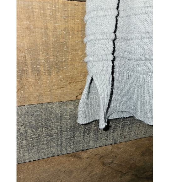 Forte Cashmere Womens Raised Stripe Sweater Grey Size XL - Picture 3 of 8